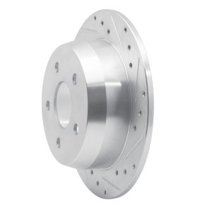 Jeep Grand Cherokee Brake Rotor (1) - Rear Right - R1 Concepts - Drilled & Slotted - Silver - `99-`04